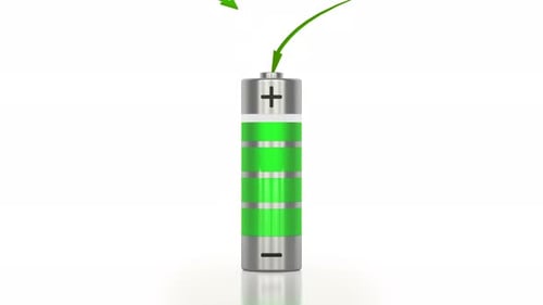 3D Battery Charging Animation with Energy Level Indicator