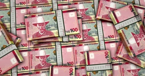 Namibia dollar money banknotes packs surface