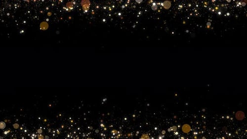 Golden Sparkling Particles Festive Celebration Frame Overlay