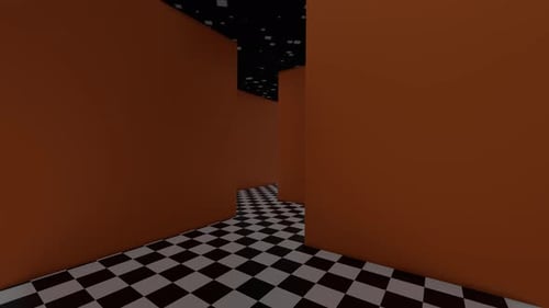 Abstract Geometric Maze Camera Walkthrough Animation