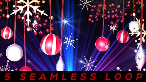Dynamic Christmas Ornaments and Snowflakes Festive Holiday Background