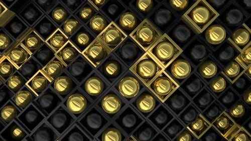 Abstract Golden Spheres and Black Cubes Dynamic Loop Background