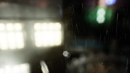 Realistic Falling Rain Drops on Glass Overlay