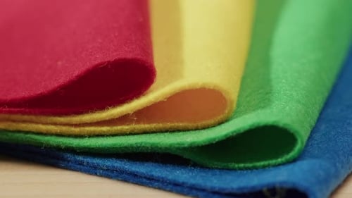 Soft Colourful Felt Red Yellow Green and Blue Material