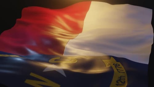 Three Realistic Waving Flags Loopable Background