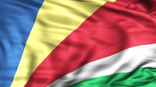 Realistic Waving Flag of Seychelles Animation