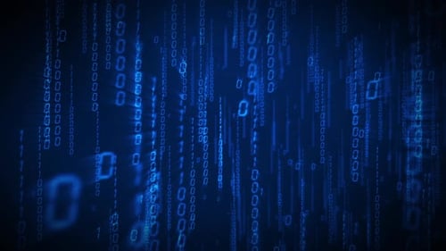 Matrice de pluie numérique binaire par ordinateur tombant