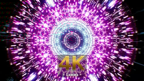 Neon Mechanical Space Tunnel 4K