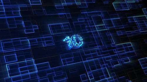 Futuristic Digital Countdown with Glowing Circuit Board Background