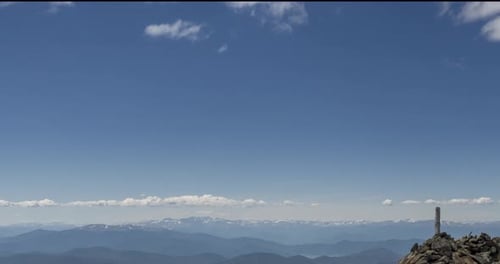 Majestic Mountain Range Under a Blue Cloudy Sky