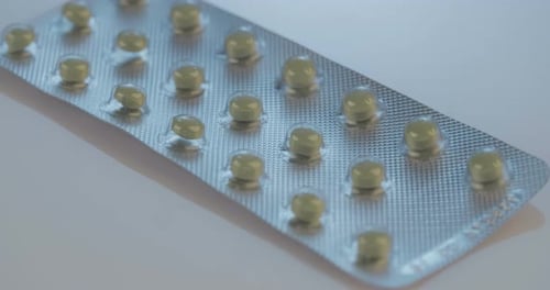 Pills in Blister Pack Close Up