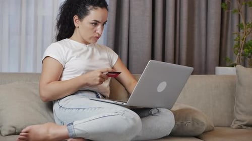 Freelancer Young Woman Work Is Responsible Important Task on Freelance Email at Home Typing on
