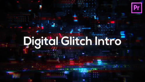 Fast Glitch Digital Opener with Dynamic Text Reveal