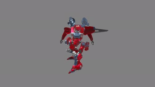 Futuristic Combat Robot 3D Animation