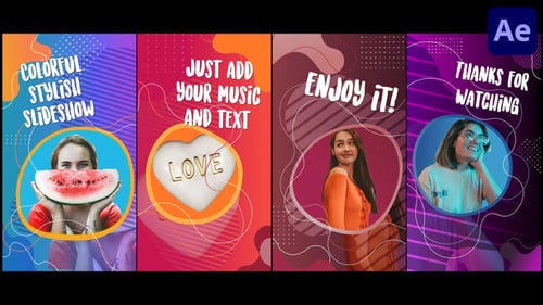 Colorful Social Media Slideshow | After Effects