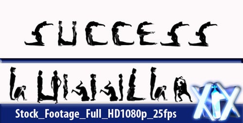 Silhouettes Form The Word Success in White Space
