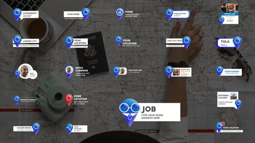 Títulos de los pines de ubicación | Premiere Pro MOGRT