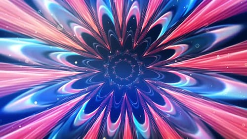 Abstract Glowing Flowing Petal Tunnel Background Loop