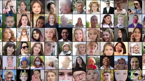 Collage with a lot of different people, many people of different generations and nations.