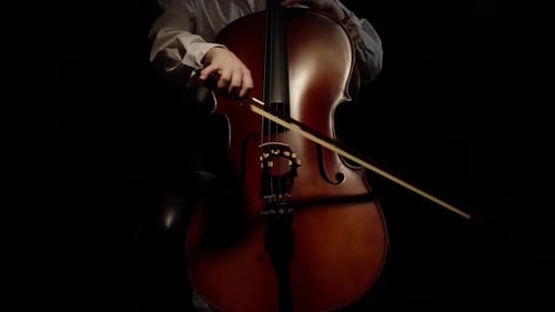 In Studio a Woman Plays the Cello