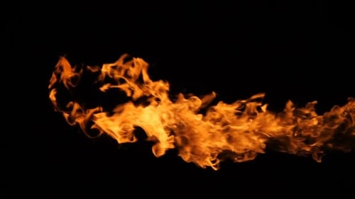 Abstract Flames Dancing on Black Background