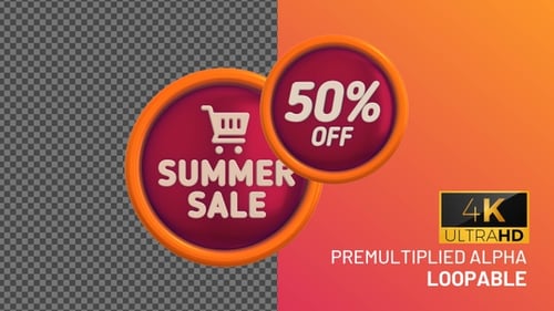 Summer Sale 50 Percent Off Bage Looping with Alpha Channel