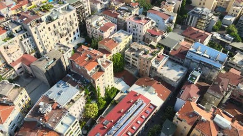 Slow pan up revealing the city of Istanbul