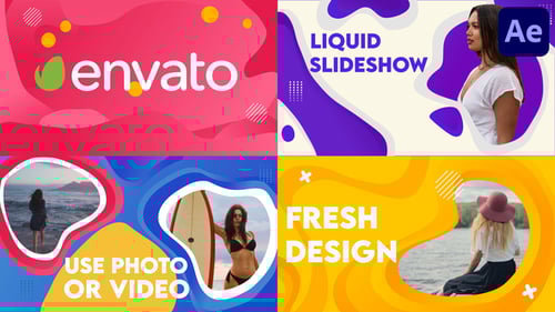 Dynamic Liquid Shape Slideshow and Presentation Title Animation