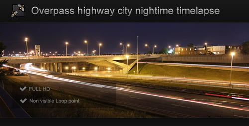 City Overpass on Highway Nightime 2
