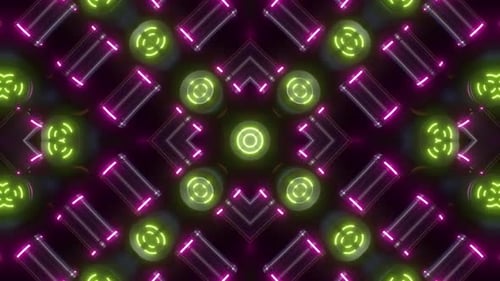 Abstract Geometric Neon Glowing Seamless Loop Background