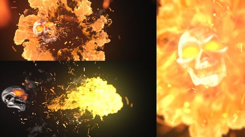Fiery Skull Logo Reveal Opener