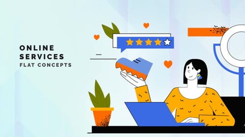 Online services - Flat Concept