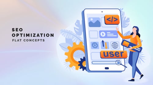 SEO optimization - Flat Concept