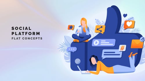 Animated Social Media Explainer with Flat Design Graphics