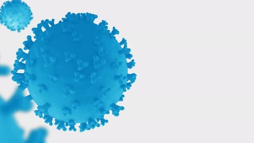 3D Animated Blue Virus Cells Medical Background Loop