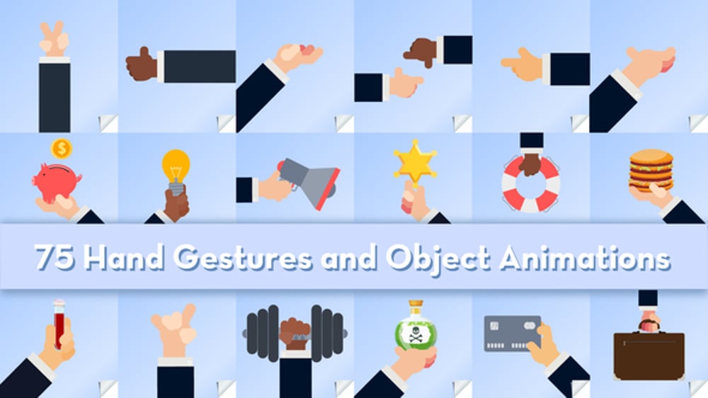 Hand Gestures And Objects Animations, Elements ft. handshake animation ...