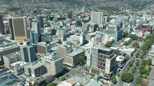 Fliegen über den Bo Kaap in Kapstadt, Südafrika