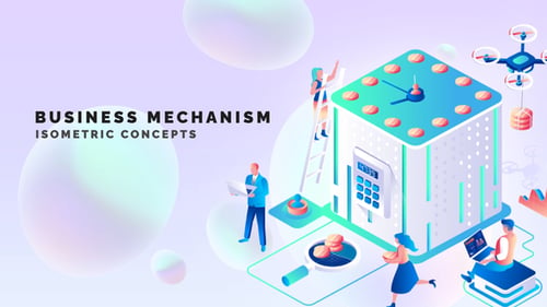 Mecanismo empresarial: concepto isométrico
