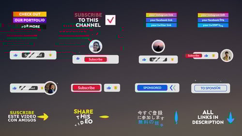 Essential YouTube Subscribe and Social Media Notification Overlays