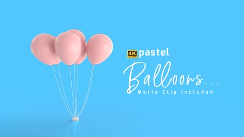 Minimalist 3D Balloons Seamless Floating Loop Animation