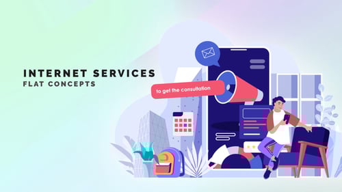 Internet services - Flat Concept