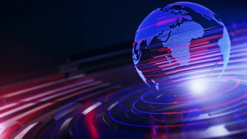 3D World News Background Loop B11