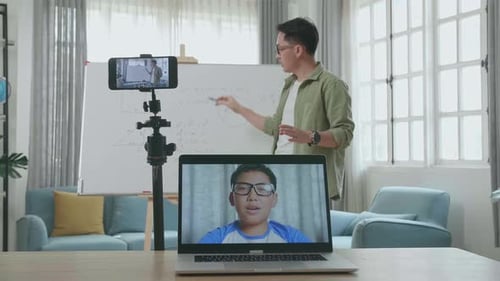 Online Math Class With Teacher and Student