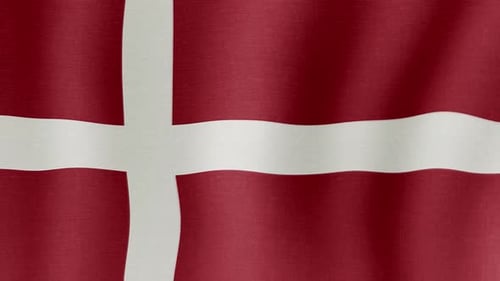Waving Flag of Denmark - Realistic Fabric Loop