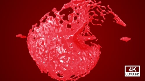 Red Paint Collision Splash 4K