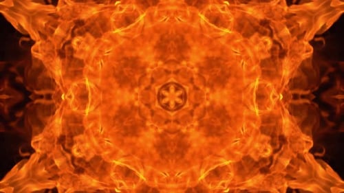 Abstract Burning Fire Kaleidoscope Loop Background