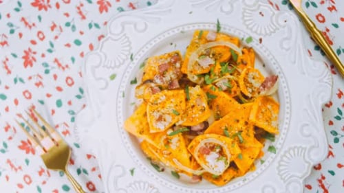 Overhead Shot of Appetizing Orange Slices on Plate