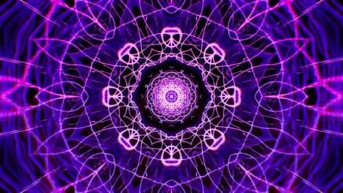 Fondo abstracto de formas de líneas púrpuras orgánicas fractales 4K Loop