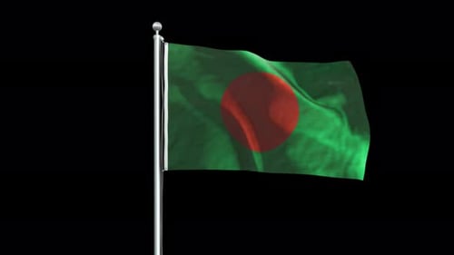 Realistic Waving Bangladesh Flag Animation with Alpha Channel