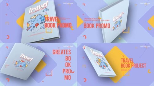 Animated Travel Book Promo with Dynamic Geometric Design